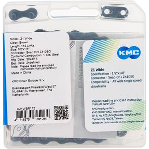 Produktbild für Fahrradkette KMC Z1 Wide, 112 Glieder