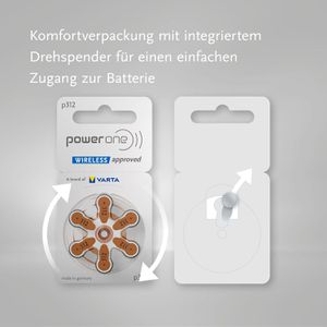 Produktbild für Hörgerätebatterie Power-One 24607 p312