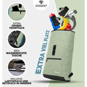 Produktbild für Gepäckträgertasche Radgeist RG-BPD-MI-36, grün, 20 Liter