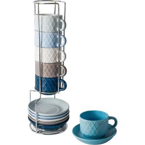 Espressotassen Miamio Palmanova Ocean, blau / grau / weiß