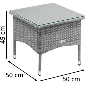 Produktbild für Beistelltisch CASARIA 109731, grau, aus Glas / Kunststoff