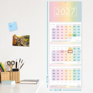 Produktbild für 3-Monatskalender Häfft 11391-0, Rainbow, mit Ferienübersicht