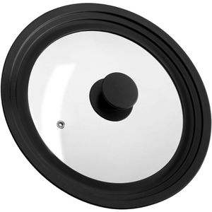 Glasdeckel Relaxdays 10027988, schwarz, 22/24/26cm