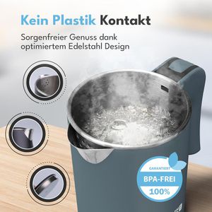 Produktbild für Wasserkocher LEBENLANG Reisekocher, blau