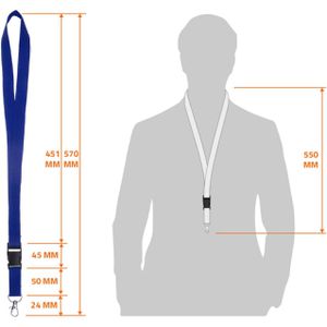 Produktbild für Schlüsselband Karteo mittelblau, Textil