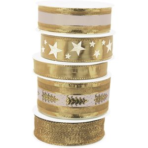 Produktbild für Geschenkband Präsent Weihnachten, gold