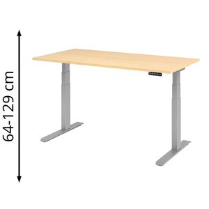 Schreibtisch Hammerbacher XDKB 16, ahorn / silber