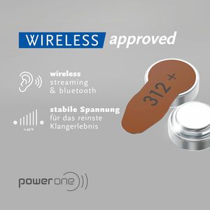 Produktbild für Hörgerätebatterie Power-One 24607 p312