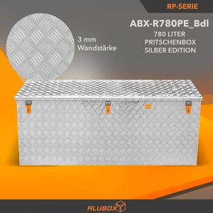 Produktbild für Fahrzeugbox ALUBOX-Alukiste ABX-R780PE, Aluminium Riffelblech