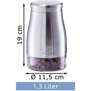 Produktbild für Kaffeedose Zeller 19892 Coffee, aus Edelstahl / Glas