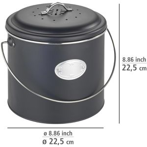 Produktbild für Mülleimer Wenko Nero L Komposteimer, schwarz