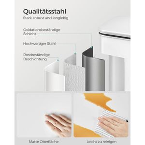 Produktbild für Mülleimer Songmics LTB540W4002, weiß