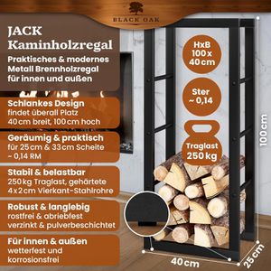 Produktbild für Kaminholzregal Black-Oak Jack, schwarz