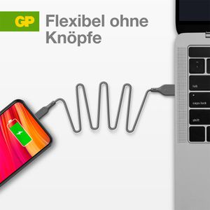 Produktbild für Ladekabel GP Batteries GPCBCL1PGYUSB221, grau, 1m