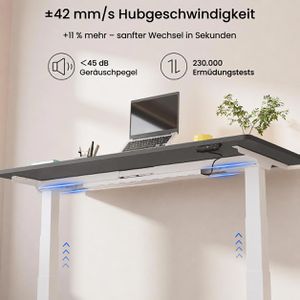 Produktbild für Schreibtisch FlexiSpot E7B 2026, schwarz / weiß
