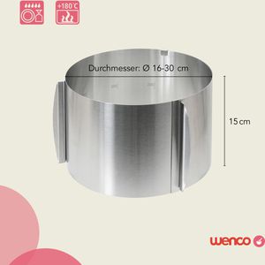Produktbild für Tortenring wenco 555647, backofenfest, aus Edelstahl