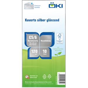 Produktbild für Briefumschläge ÖKI 20355, silber glänzend, DIN lang