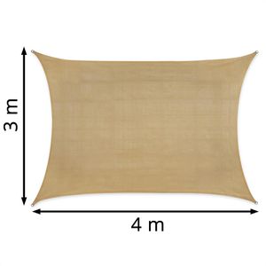 Produktbild für Sonnensegel Relaxdays beige, rechteckig