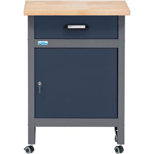 Produktbild für Werkbank Küpper blau, mit Rollen