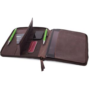 Produktbild für Schreibmappe Menzo MB46, marone, Echt Leder