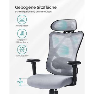 Produktbild für Bürostuhl Songmics OBN063G01