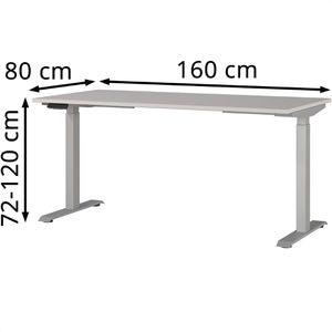 Produktbild für Schreibtisch Germania Jet, 7908-643, kaschmir / silber