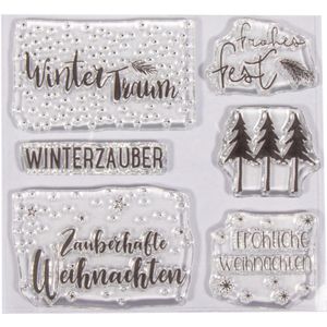 Produktbild für Motivstempel Rayher Clear Stamps Weihnachtsgrüße, Kunststoff
