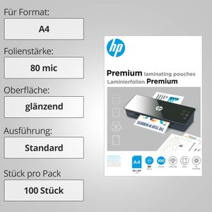 Produktbild für Laminierfolien HP Premium 9123, DIN A4