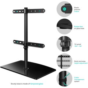 Produktbild für TV-Ständer Onkron PT3-B, schwarz, Metall &amp; Glas