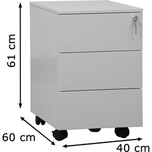 Produktbild für Rollcontainer G-Office MPS/PM.3, aus Metall, lichtgrau