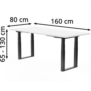 Produktbild für Schreibtisch FlexiSpot E7QB, weiß / schwarz