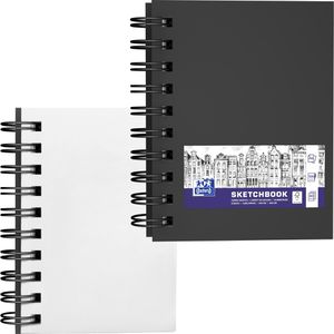 Oxford Skizzenbuch 400152649 Sketchbook, A6 hoch, 100g/qm, weiß, Spiralbindung, Hardcover, 80 Blatt