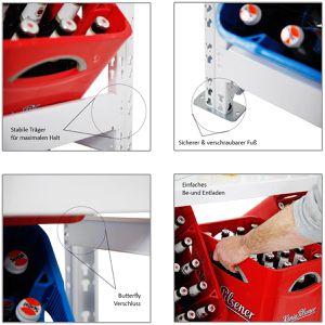 Produktbild für Getränkekistenregal PROREGAL Tegernsee XL, für 6 Kisten