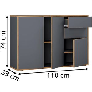 Produktbild für Sideboard VCM Salia 920816, aus Holz, anthrazit