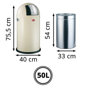 Produktbild für Mülleimer Wesco Pushboy, mandel
