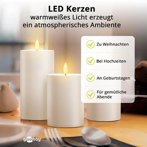 Produktbild für LED-Kerze Goobay 64786, outdoor, weiß