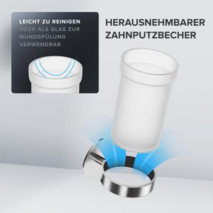 Produktbild für Zahnputzbecher ovimar Keldsnor, aus satiniertem Glas