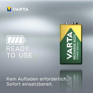 Produktbild für Akku Varta Recharge Power 56722, 9V, 200 mAh