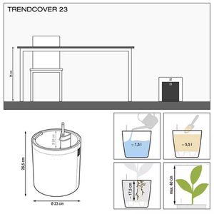 Produktbild für Übertopf Lechuza TRENDCOVER 23, anthrazit, Ø 23 x 27 cm
