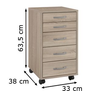 Produktbild für Rollcontainer FMD-Möbel Freddy, 336-001, aus Holz, eiche