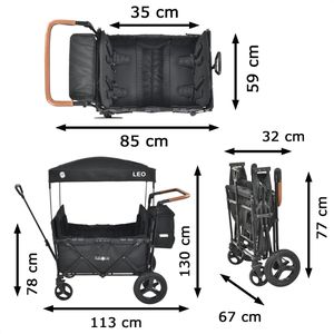 Produktbild für Bollerwagen FableKids Leo X4 Plus, faltbar