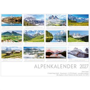 Produktbild für Bildkalender Edition-Seidel 32176, Alpenkalender, Jahr 2027