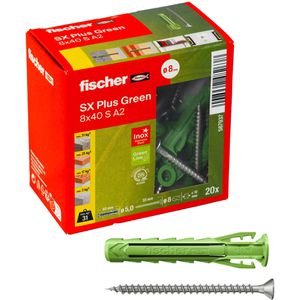 Produktbild für Schrauben-Dübel-Set Fischer 567937, SX Plus Green S