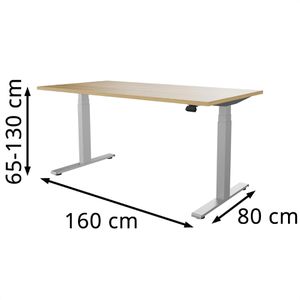 Produktbild für Schreibtisch fm-Büromöbel fouraction eiche / silber