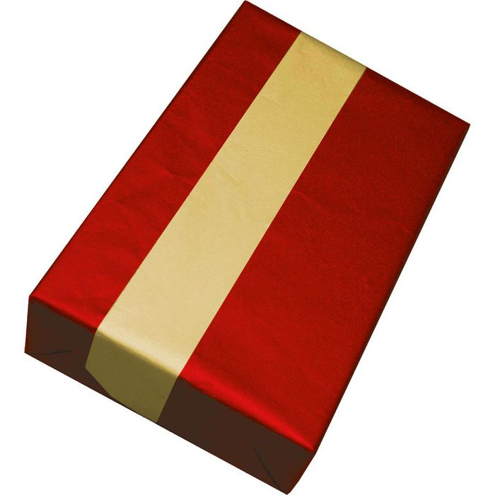 Folia Geschenkpapier R 12, Alufolie, rot / gold, doppelseitig kaschiert, 50cm  x 10m – Böttcher AG
