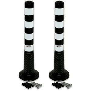 Absperrpfosten UvV Flex Ecoline 75, schwarz/weiß, Kunststoff