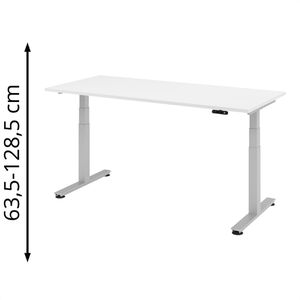 Produktbild für Schreibtisch Hammerbacher XDSM 19, weiß / silber