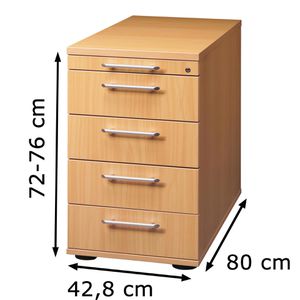 Produktbild für Standcontainer Hammerbacher O-Serie, buche