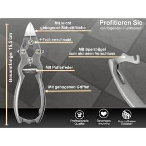 Produktbild für Nagelzange InstrumenteNRW NZ-CK-198, Profi, aus Edelstahl