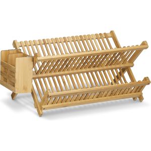 Abtropfgestell Relaxdays 10020326, Cross Bambus